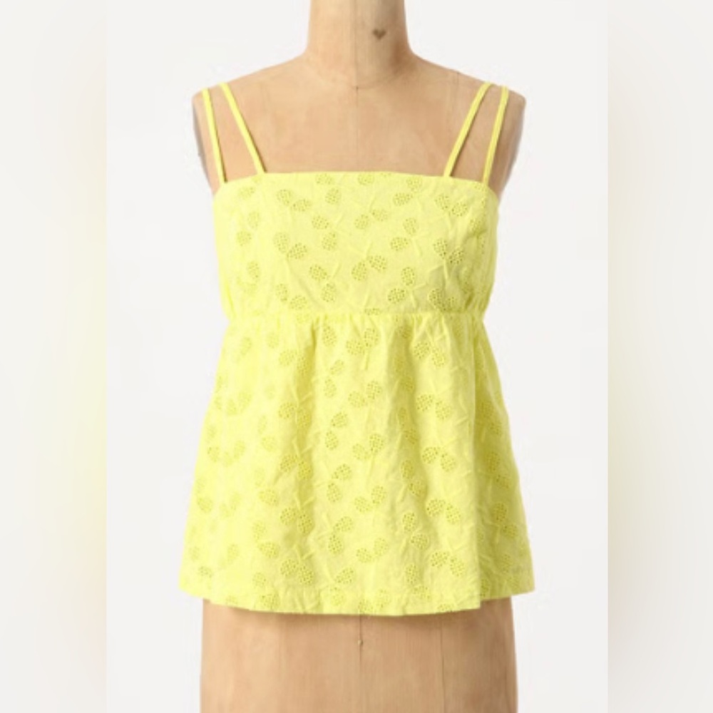 Anthropologie Postmark All Court Advantage Tennis Preppy Tank Top Yellow Size 10